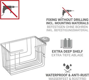 Mensola da bagno senza foratura color argento lucido in acciaio inox Valognes – Wenko