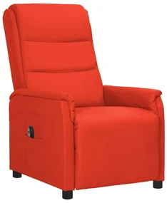 Poltrona reclinabile elettrica rossa in similpelle
