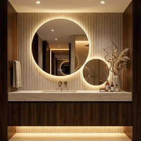 Set di specchi LED R-9045 con illuminazione – Ø90 cm + Ø45 cm