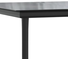 Set da Pranzo da Giardino 7 pz con Cuscini Grigio e Nero