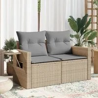 Divano da Giardino con Cuscini a 2 Posti Beige in Polyrattancod mxl 111107