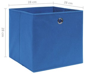 Contenitori 10 pz in Tessuto non Tessuto 28x28x28 cm Blu