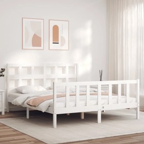 Giroletto Senza Materasso Bianco 160x200 Cm Legno Massello Pino /