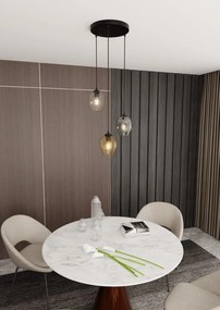 Lampadario a Sospensione in Acciaio e Vetro ISTAR 3 BL PREMIUM 3xE27