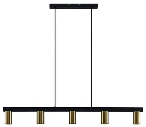 Baliko 5 Lampada a Sospensione Black/Brass - Lindby