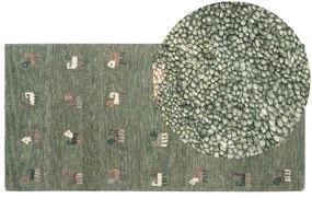 Tappeto Gabbeh lana verde 80 x 150 cm KIZARLI Beliani