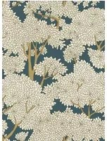 Josephine Munsey Carta da parati Stockend Woods - Navy/ Ochre