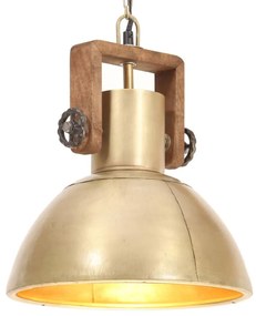 Lampada A Sospensione Industriale 25 W Ottone Rotonda 30 Cm E27 /