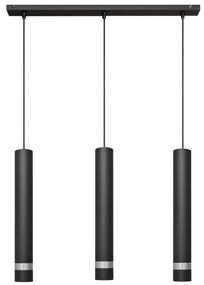 Lampadario LED a sospensione con filo TUBA 3xGU10/4,8W/230V nero/cromo