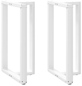 Gambe Tavolo Bar A Forma T 2pz Bianco 60x35x(100-101)cm Acciaio /