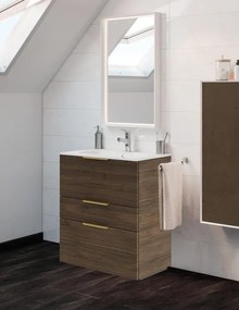 Mobile sottolavabo e lavabo Neo per vasca centrale rovere noce L 60 x H 84 x P 48 cm 3 cassetti