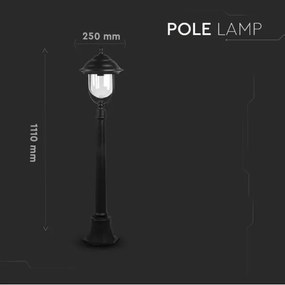 Lampada da esterno 1xE27/60W/230V 111 cm IP44