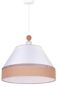 Duolla - Lampadario a sospensione con filo AVIGNON 1xE27/15W/230V diametro 50 cm bianco/marrone