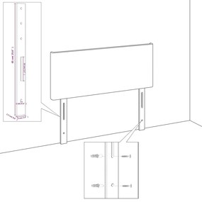 Testiera 2 pz tortora 90x5x78/88 cm in tessuto