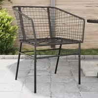 Sedie da Giardino Set 2 pz Polyrattan Nero 369098