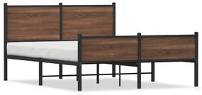 Giroletto Senza Materasso İn Metallo Rovere Marrone 140x190 Cm /
