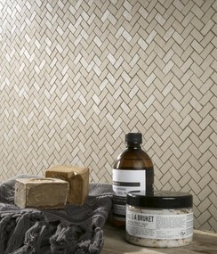 Mosaico 40x40 in pasta bianca 6 mm ocra bone Ceramiche Ragno Tactile 00R71L04