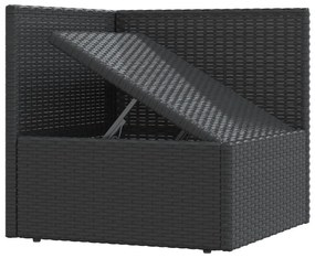 Set Divani da Giardino 4 pz con Cuscini Nero in Polyrattan