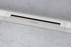 Canalina doccia lineare 70 cm lunghezza rifilabile montaggio filo muro acciaio inox spazzolato hansgrohe raindrain flex