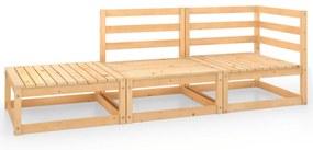 Set divani da giardino 3 pz in legno massello di pino