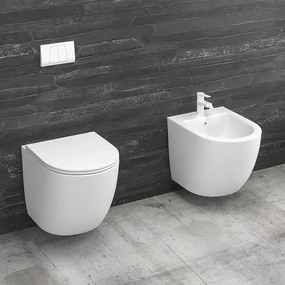 Kamalu - Sanitari sospesi senza brida colore bianco opaco MIL-B