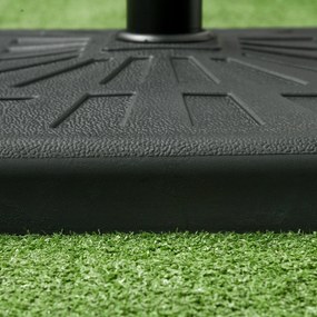 Base per Ombrellone da Giardino Ø32 a Ø48 51x51x32 cm in Resina e Acciaio Nero...