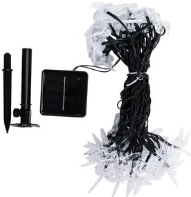 Aigostar - Catena luminosa decorativa solare 50xLED/8 funzioni 10m 800mAh IP65 bianco freddo