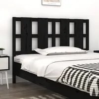 Testiera per Letto Nera 145,5x4x100cm in Legno Massello di Pino cod mxl 51819