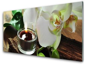 Pannello retrocucina Candela Orchidea per Spa 100x50 cm