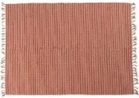 Tappeto moderno Atlanta, stile kilim, 100 % cotone, colore rosa, Misure 200 x 140 cm