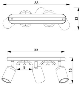 Faretto FLOWER 3xGU10/8W/230V bianco