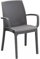 Poltrona da Giardino Impilabile in Wicker cm 57x59x86 - VIRGINIA Colore: Taupe