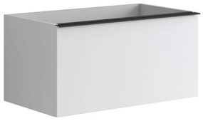 Mobile da bagno sotto lavabo Pixel plain bianco laccato L 80 x H 40 x P 45.5 cm 2 cassetti, lavabo non incluso
