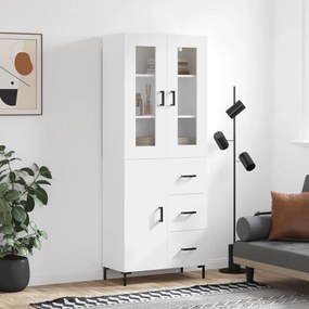 Credenza Bianca 69,5x34x180 Cm İn Legno Multistrato /