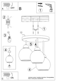 Lampada da soffitto nera ø 15 cm Grande - Nice Lamps