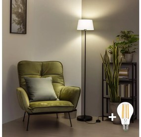 Brilagi - Lampada da terra LED CERIA 1xE27/40W/230V Ø 30 cm bianco/nero