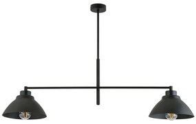 Lampadario Minimal Castore Acciaio Nero 2 Luci E27 Ip20