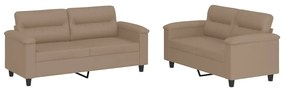 Set di divani 2 pz con cuscini cappuccino in similpelle