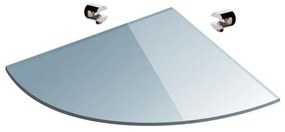 Kamalu - ripiano in vetro semicircolare 20cm vitro-330