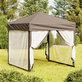 Tenda Per Feste Pieghevole Con Pareti Laterali Tortora 2x2 M /