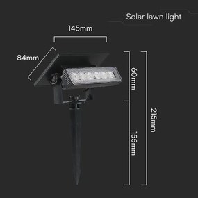 Lampada LED solare LED/0,9W/3,7V 3000K IP65 1200 mAh nero