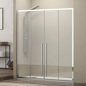Nicchia doccia 150 cm doppio scorrevole vetro 8mm altezza 200h | KEL6000 - KAMALU