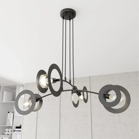 Lampadario a sospensione in acciaio EUFORIA 4 nero 4xE27 Colore del corpo Nero