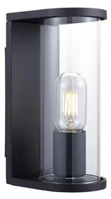 Applique da esterno 1xE27/60W/230V IP44, nero con vetro fumé