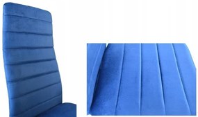 Set di 4 eleganti sedie in velluto blu