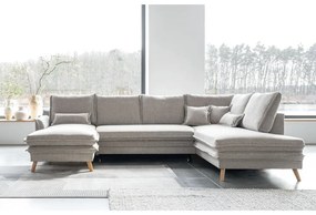 Divano letto angolare beige (angolo destro/"U") Charming Charlie - Miuform