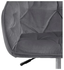 Sedia da ufficio grigia con superficie in velluto Brooke - Actona