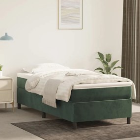 Giroletto A Molle Con Materasso Verde Scuro 80x200 Cm Velluto /