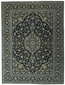 Kashan Tappeto persiano 400x310 Blu (Iran) Annodato A Mano