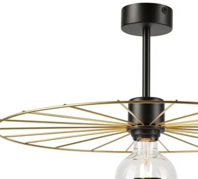 Lampadario a sospensione con supporto rigido MONTANA 1xE27/15W/230V diametro 45 cm oro/nero